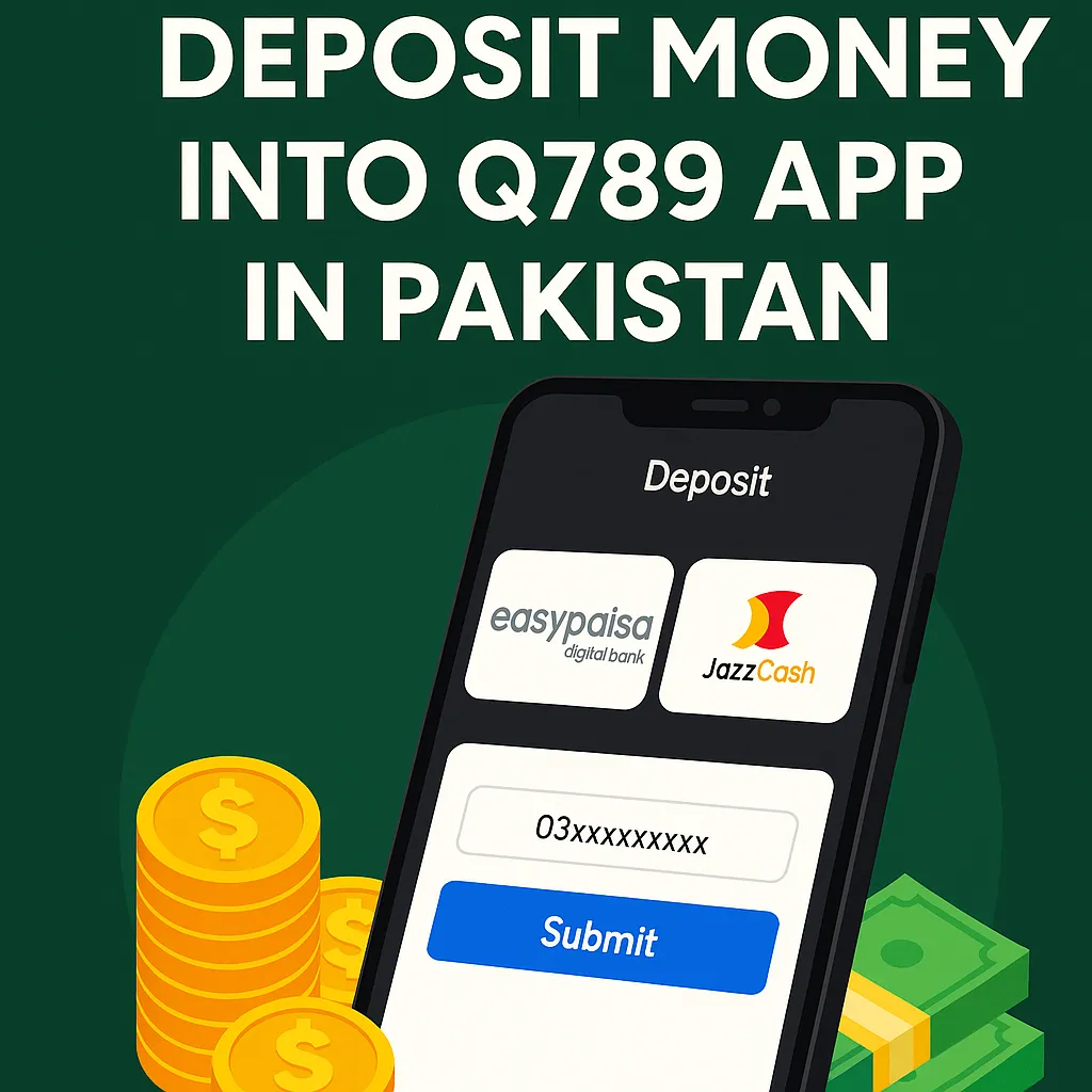 Featured Image of depositing money into q789 app