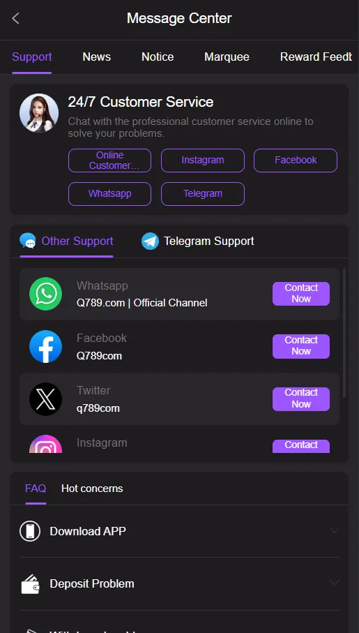 different support platforms you can contact to
